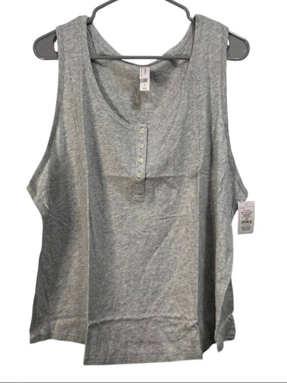 Auden Light Gray Sleeveless Henley Tank